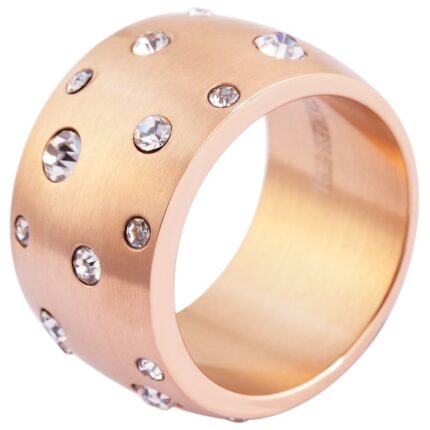 Akzent Ring, Edelstahl, Damen, roségoldfarben, ionenplattiert