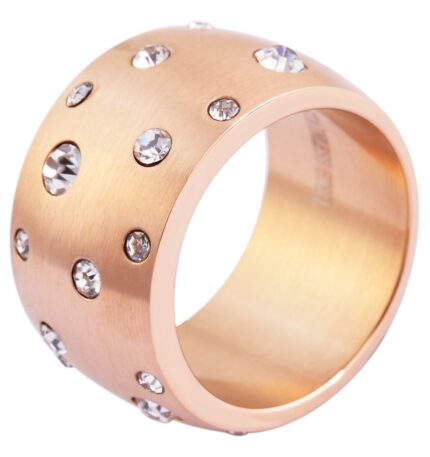 Akzent Ring, Edelstahl, Damen, roségoldfarben, ionenplattiert