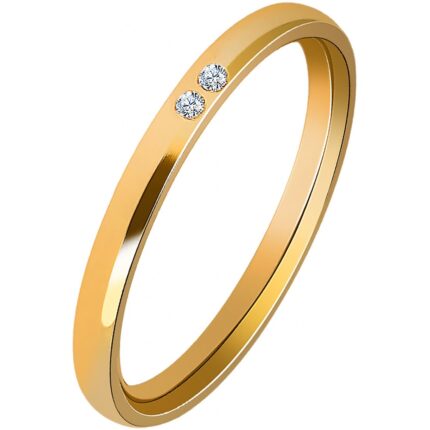 Akzent Edelstahl Damenring, goldfarben