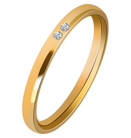 Akzent Edelstahl Damenring, goldfarben