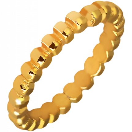 Akzent Damenring aus Edelstahl, goldfarben
