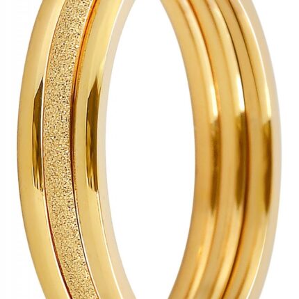 Akzent Damenringe, 3 tlg., Edelstahl, goldfarben