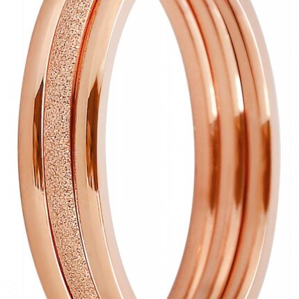 Akzent Damenringe, 3 tlg., Edelstahl, roségoldfarben