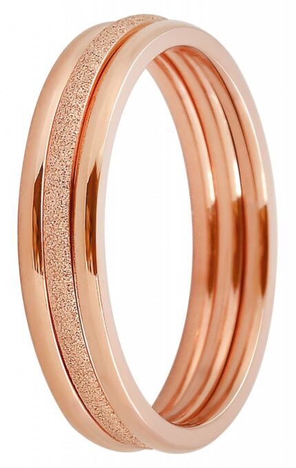 Akzent Damenringe, 3 tlg., Edelstahl, roségoldfarben