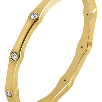 Akzent Damenring, Edelstahl, Similibesatz, goldfarben