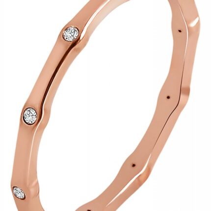 Akzent Damenring, Edelstahl, Similibesatz, roségoldfarben