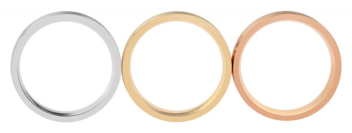 Akzent Damenringe, 3-tlg., Edelstahl, Ionenplattiert, silber-, gold- & roségo... - Image 2