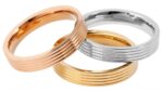 Akzent Damenringe, 3-tlg., Edelstahl, Ionenplattiert, silber-, gold- & roségo... - Image 3