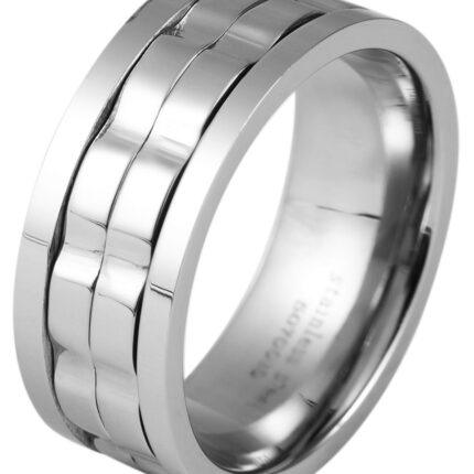 Akzent Herren-Ring aus Edelstahl, silberfarbig