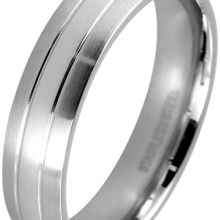 Akzent Herren-Partnerring aus Edelstahl, silberfarbig