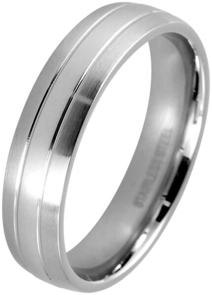 Akzent Herren-Partnerring aus Edelstahl, silberfarbig