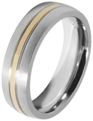 Akzent Unisex-Ring aus Edelstahl, silber-/ goldfarben