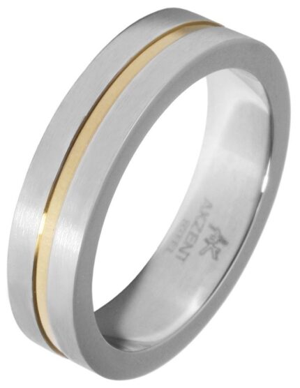 Akzent Damen-Partnerring aus Edelstahl, silber- /goldfarben