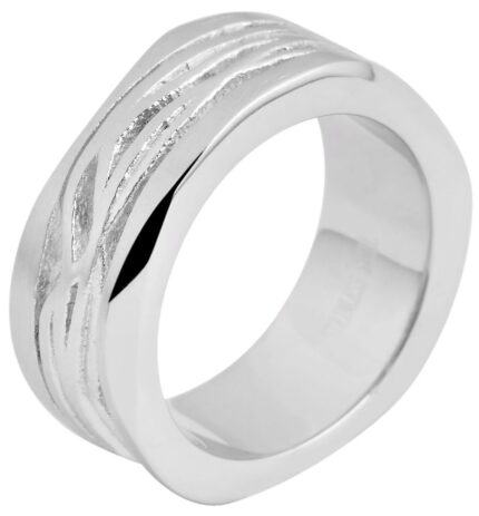 Akzent Herren-Ring aus Edelstahl, silberfarbig