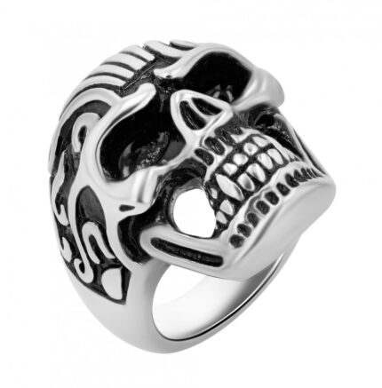 Akzent Herrenring "Skullstorm", Edelstahl, Totenkopf