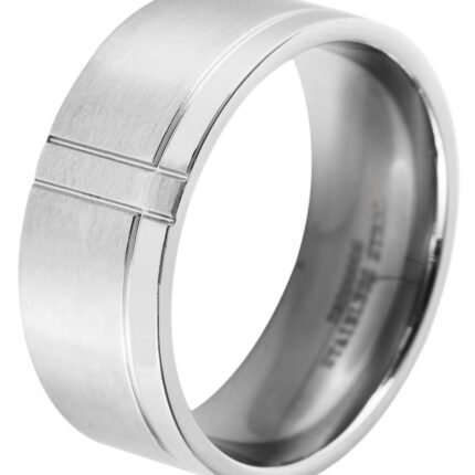 Akzent Herren-Partnerring aus Edelstahl, silberfarbig