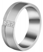 Akzent Damen-Partnerring aus Titan, mit Similibesatz, silberfarbig - Image 2