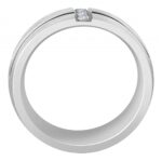 Akzent Damen-Partnerring aus Titan, mit Similibesatz, silberfarbig - Image 3