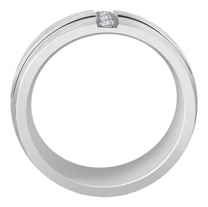 Akzent Damen-Partnerring aus Titan, mit Similibesatz, silberfarbig - Image 3