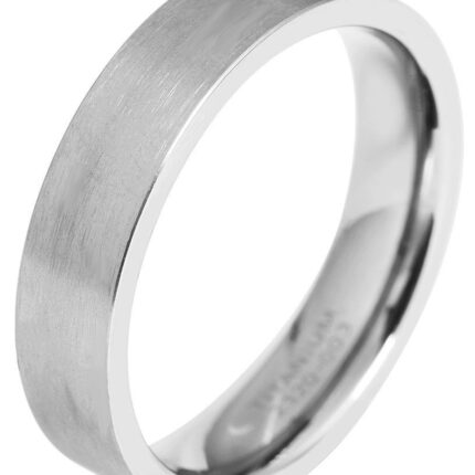 Akzent Herren-Partnerring aus Titan, silberfarbig