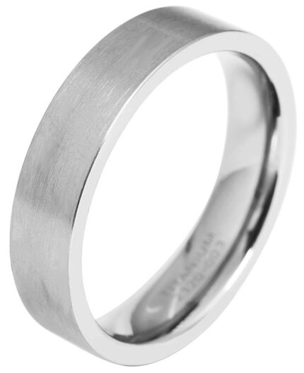 Akzent Herren-Partnerring aus Titan, silberfarbig
