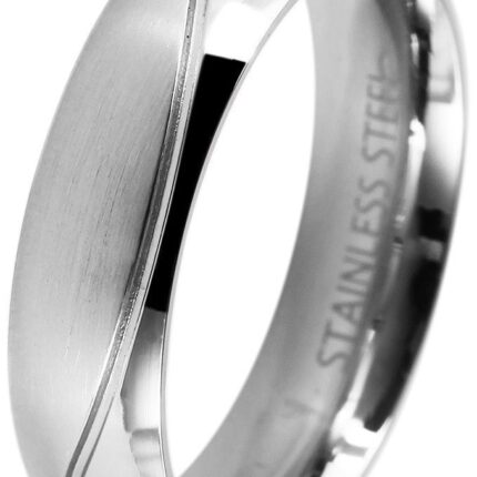 Akzent Herren-Partnerring aus Edelstahl, silberfarbig