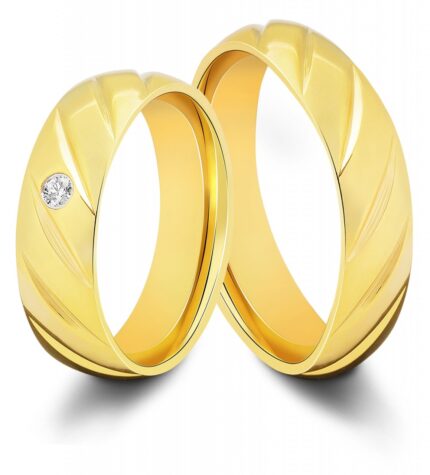 Akzent Herren-Partnerring aus Edelstahl, goldfarbig