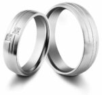 Akzent Damen-Partnerring, Edelstahl, Similibesatz, silberfarben - Image 2