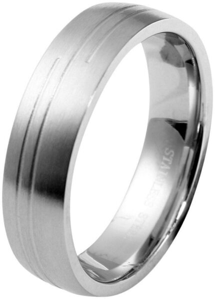 Akzent Herren-Partnerring, Edelstahl, silberfarben
