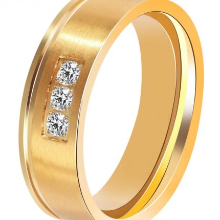 Akzent Partnerring aus Edelstahl, goldfarben