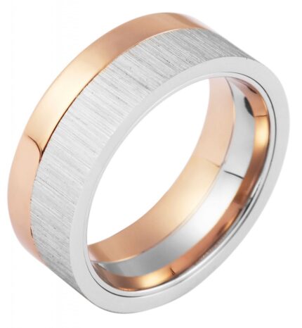 Akzent Herren-Partnerring aus Edelstahl