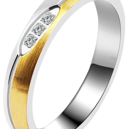 Akzent Edelstahl Damen-Partnerring, silber- & goldfarben