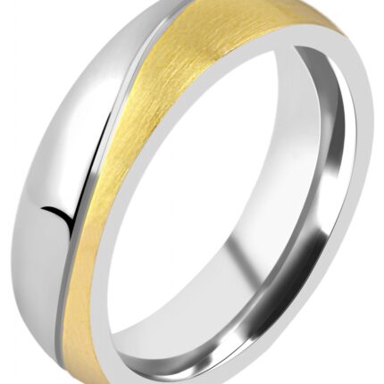 Akzent Edelstahl Herren-Partnerring, silber- & goldfarben