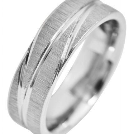 Akzent Herren-Partnerring, Edelstahl, gebürstet, silberfarben