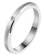Akzent Damen-Partnerring aus Edelstahl, silberfarben - Image 3