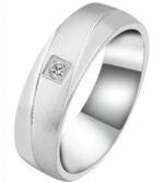Akzent Partnerring für Damen, Edelstahl, silberfarben - Image 3