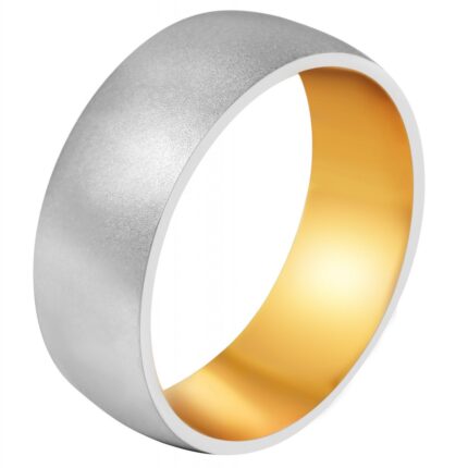 Akzent Herren-Partnerring aus Edelstahl, sandmatt, silberfarben