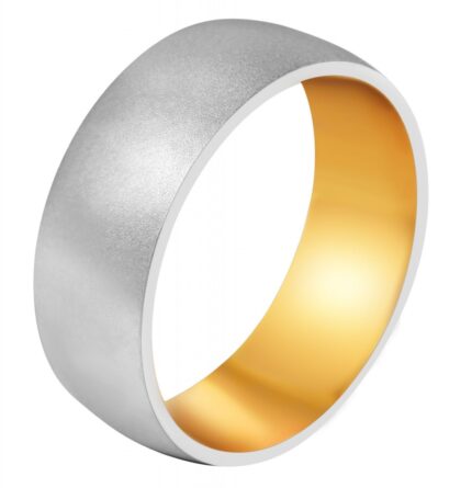 Akzent Herren-Partnerring aus Edelstahl, sandmatt, silberfarben