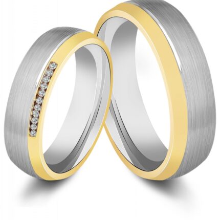 Akzent Herren-Partnerring aus Edelstahl, bicolor