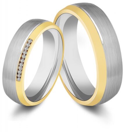 Akzent Herren-Partnerring aus Edelstahl, bicolor