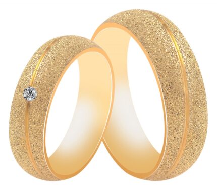 Akzent Herren-Partnerring, Edelstahl, sandgestrahlt, goldfarben