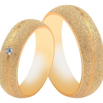 Akzent Herren-Partnerring, Edelstahl, sandgestrahlt, goldfarben