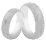 Akzent Herren-Partnerring, Edelstahl, sandgestrahlt, silberfarben