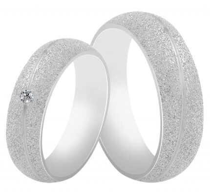 Akzent Herren-Partnerring, Edelstahl, sandgestrahlt, silberfarben
