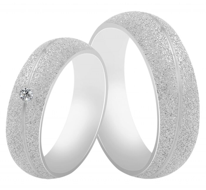 Akzent Herren-Partnerring, Edelstahl, sandgestrahlt, silberfarben - Image 1
