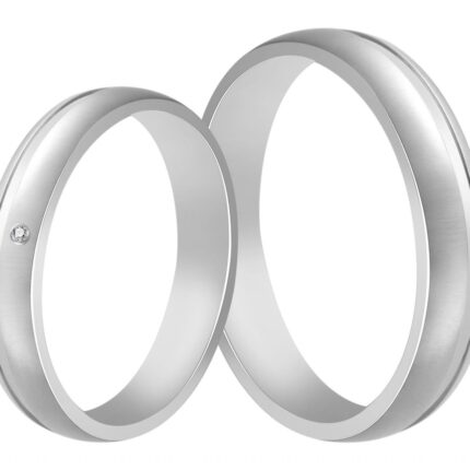 Akzent Herren-Partnerring, Edelstahl, silberfarben