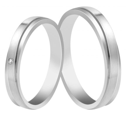 Akzent Herren-Partnerring, Edelstahl, silberfarben