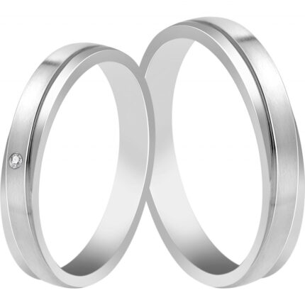 Akzent Herren-Partnerring, Edelstahl, silberfarben