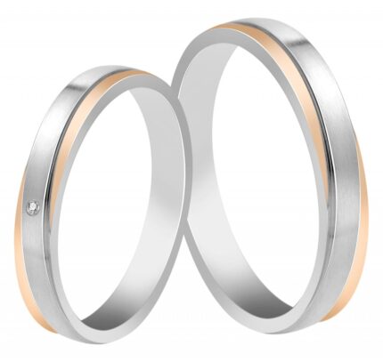 Akzent Herren-Partnerring, Edelstahl, bicolor