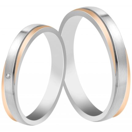 Akzent Herren-Partnerring, Edelstahl, bicolor